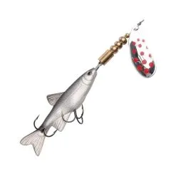 CUILLER TOURNANTE EVIA MINNOW MOD 11BIS NATUREL - ARGENT POINTS ROUGES
