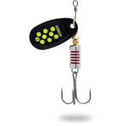 CUILLER TOURNANTE ZEBCO TROPHY Z-SWIRL SILVER / BLACK YELLOW DOTS