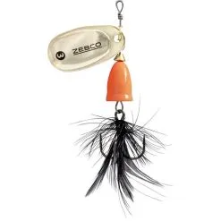 CUILLER TOURNANTE ZEBCO TROPHY Z-VIBE & FLY OR ORANGE NOIR